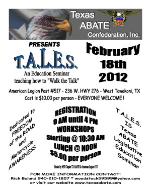 Texas ABATE Legislative Education Seminar