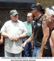 State Rep. Dan Flynn and NET ABATE Chapter Coordinator Johnny Berryhill